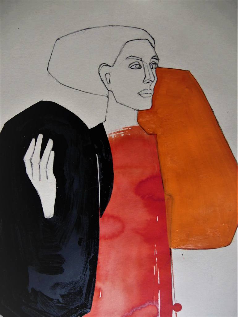 Original Art Deco Women Painting by Doris Schmitz