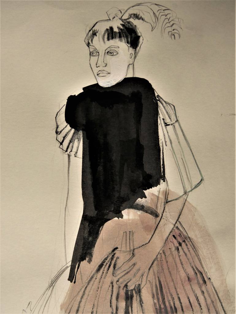 Original Figurative Women Painting by Doris Schmitz