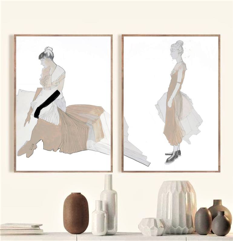 Original Figurative Fashion Drawing by Doris Schmitz