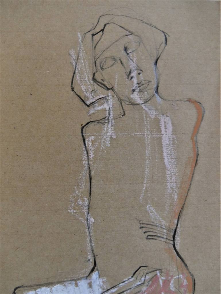 Original Figurative Nude Drawing by Doris Schmitz