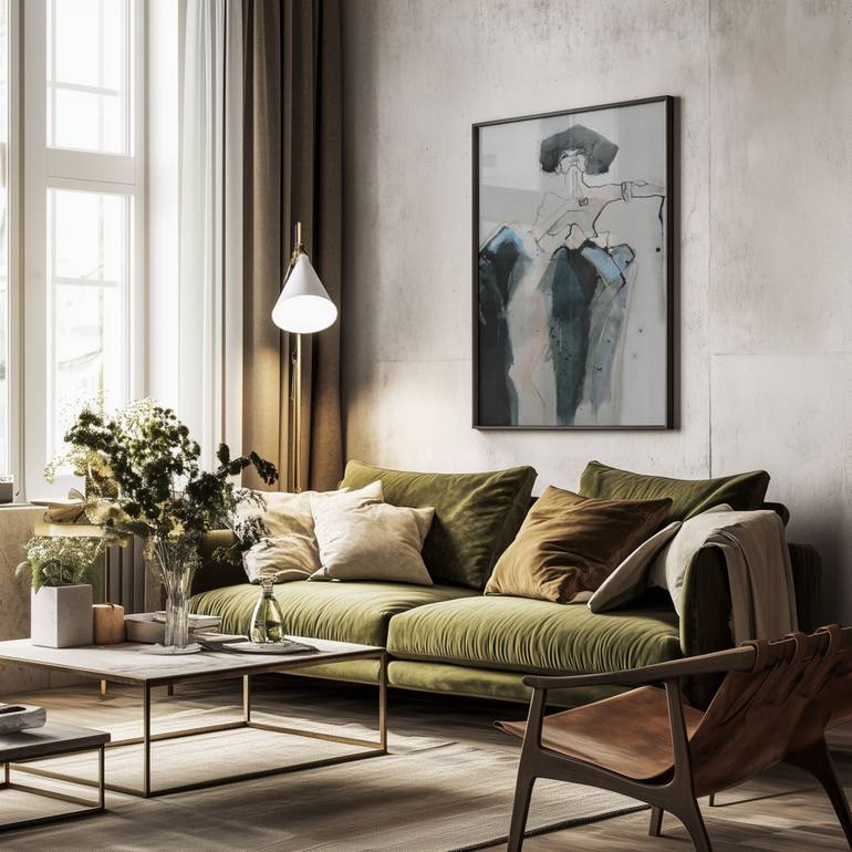 Original Art Deco Fashion Mixed Media by Doris Schmitz