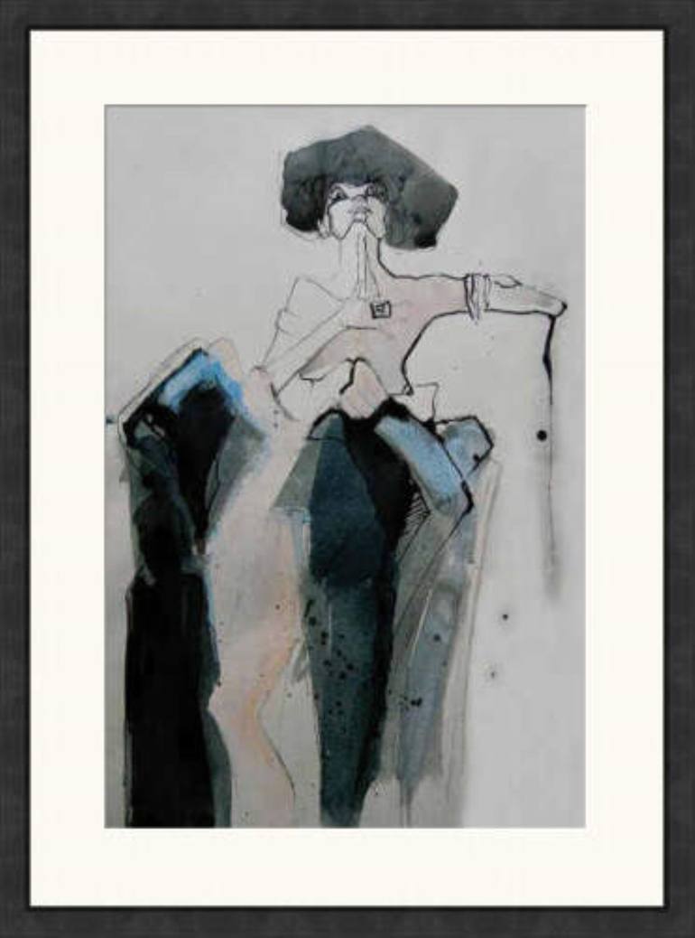 Original Art Deco Fashion Mixed Media by Doris Schmitz