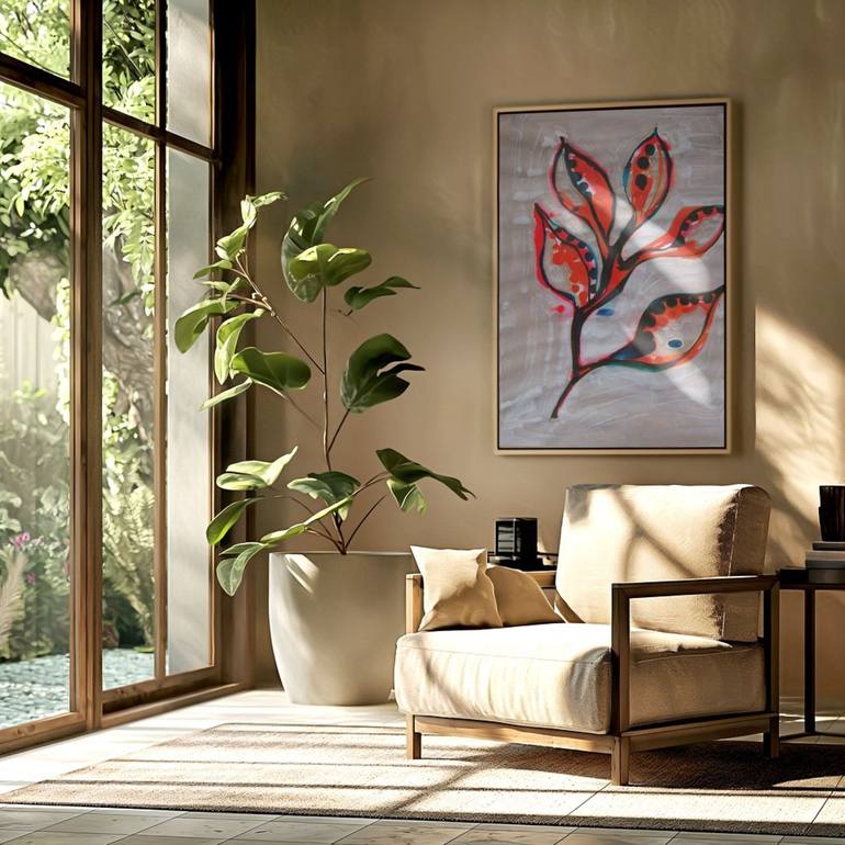 Original Art Deco Botanic Painting by Doris Schmitz