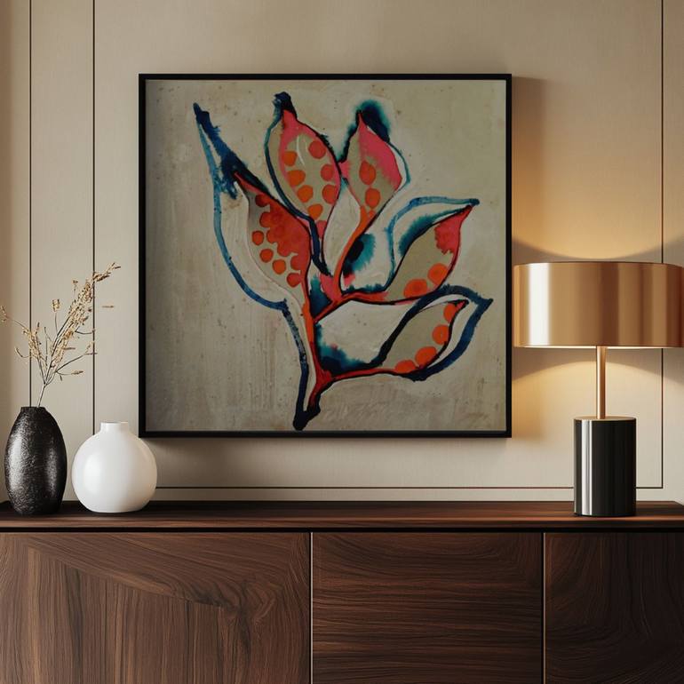 Original Modern Floral Painting by Doris Schmitz