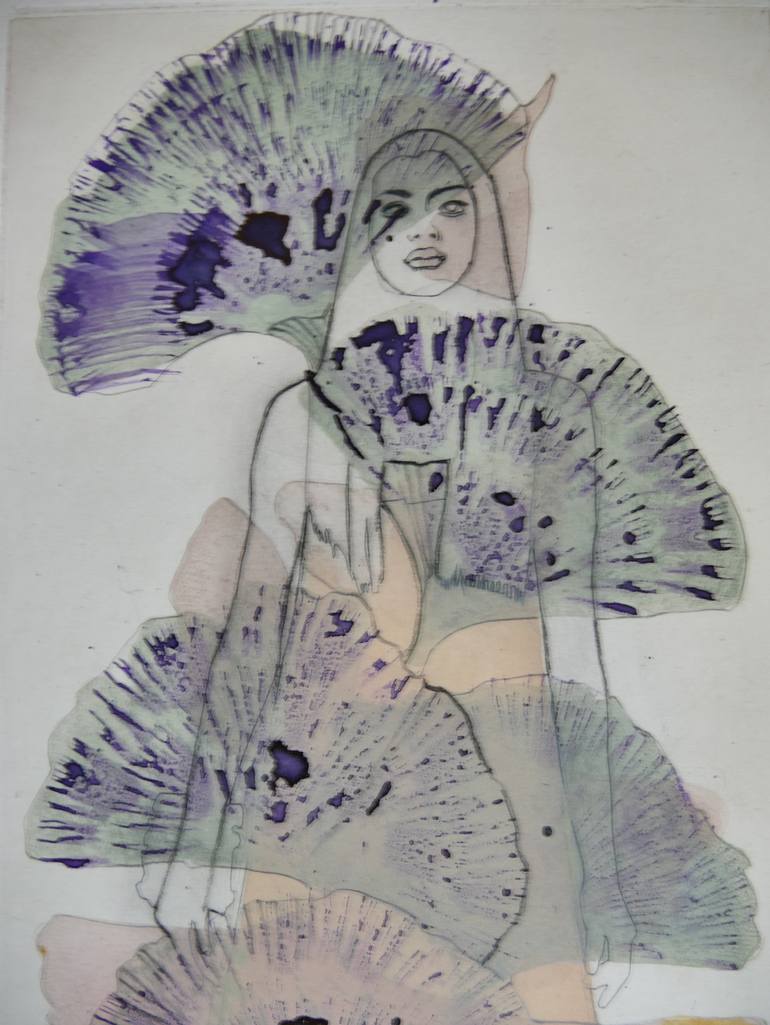 Original Figurative Botanic Printmaking by Doris Schmitz