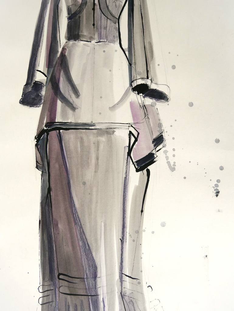 Original Art Deco Fashion Painting by Doris Schmitz