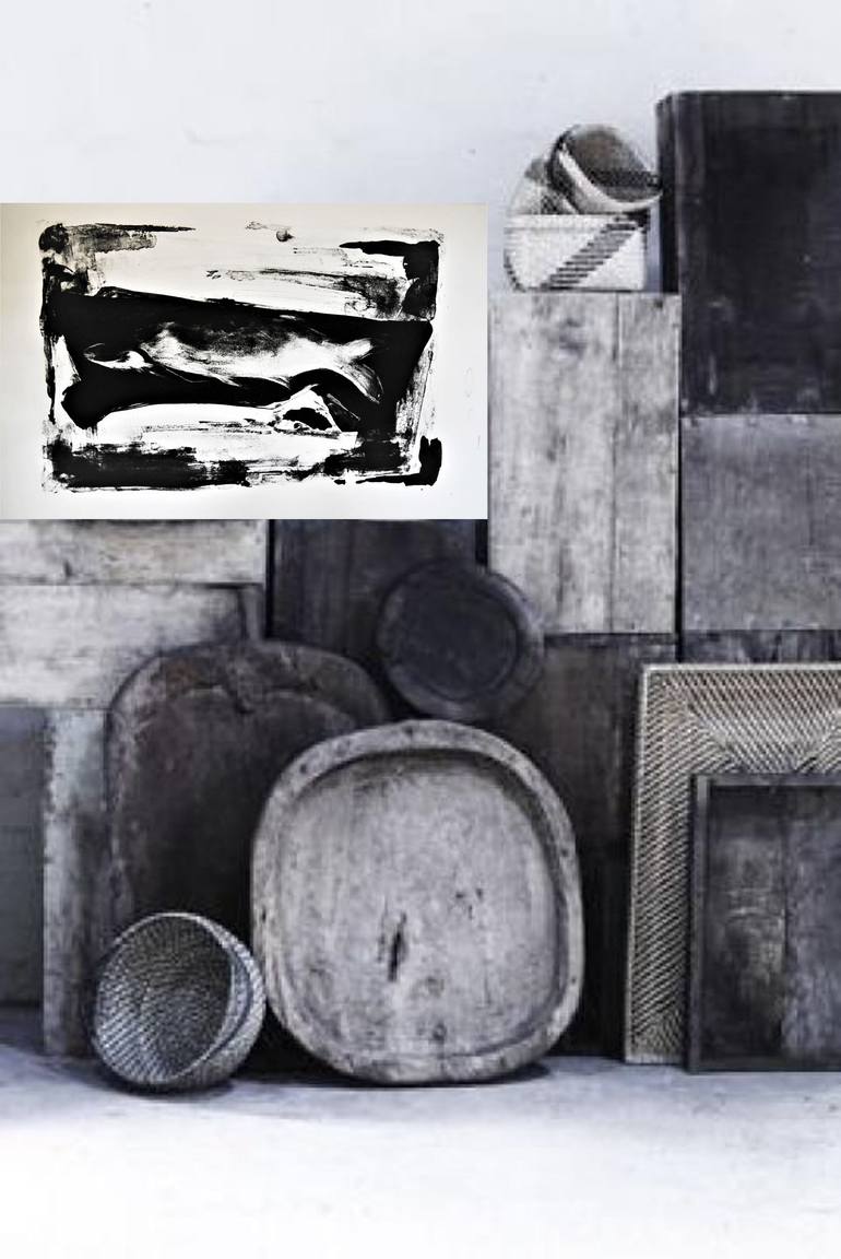 Original Conceptual Beach Printmaking by Doris Schmitz