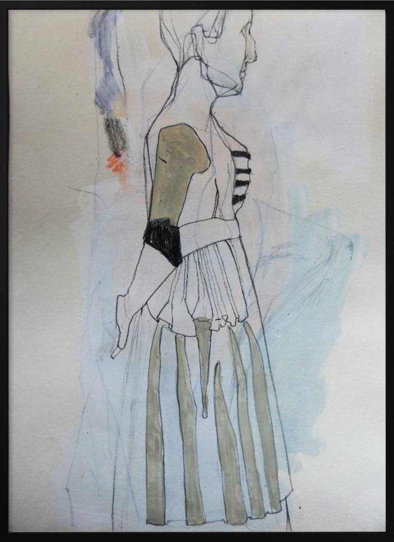 Original Figurative Fashion Drawing by Doris Schmitz