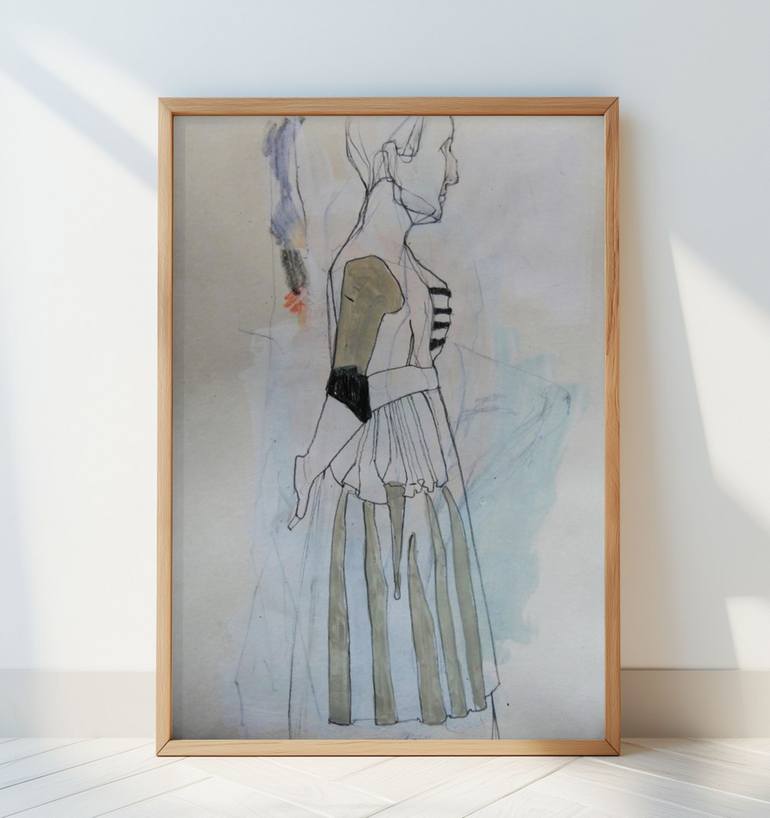 Original Figurative Fashion Drawing by Doris Schmitz