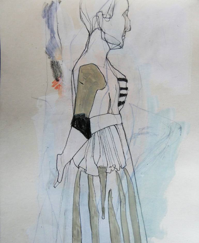 Original Figurative Fashion Drawing by Doris Schmitz