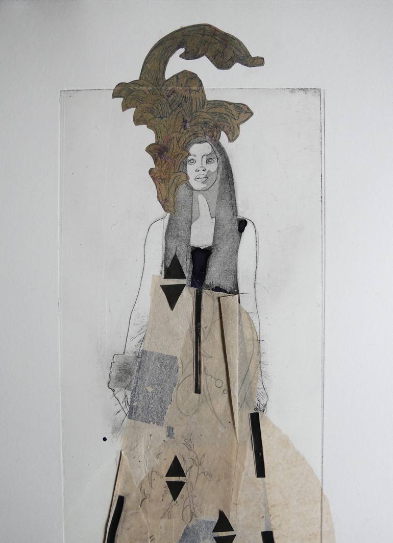 Original Art Deco Women Mixed Media by Doris Schmitz