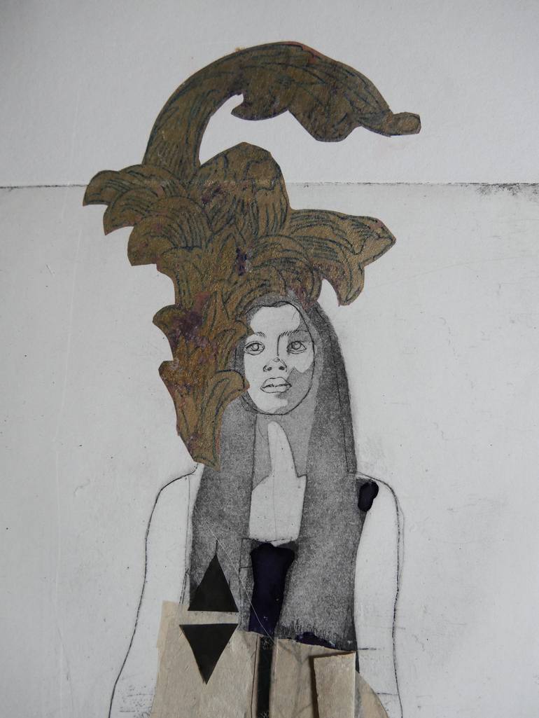 Original Art Deco Women Mixed Media by Doris Schmitz