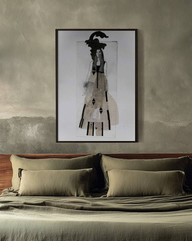 Original Art Deco Women Mixed Media by Doris Schmitz