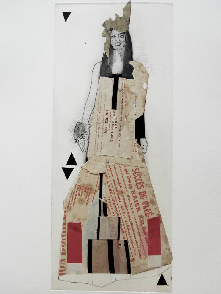 Original Figurative Women Collage by Doris Schmitz