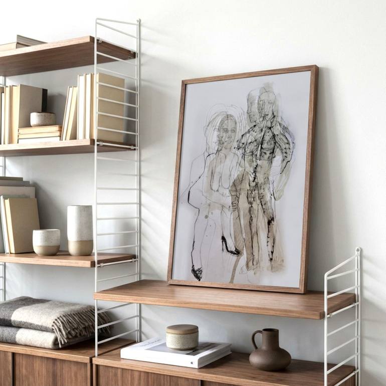 Original Cubism Love Drawing by Doris Schmitz