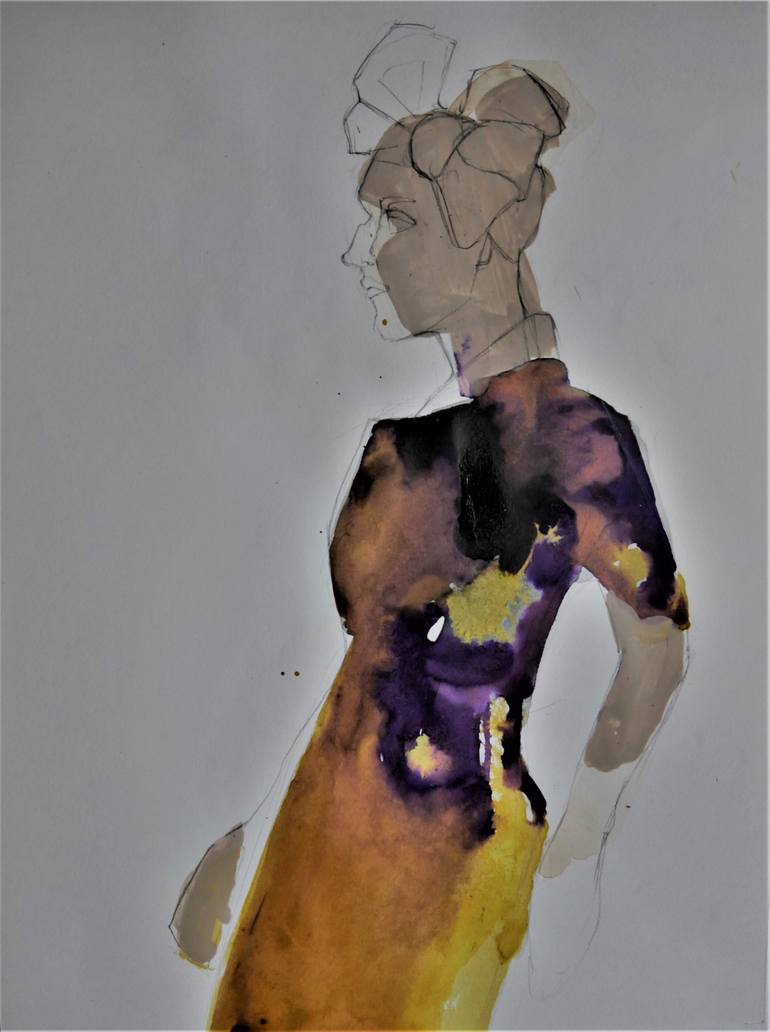 Original Figurative Fashion Drawing by Doris Schmitz