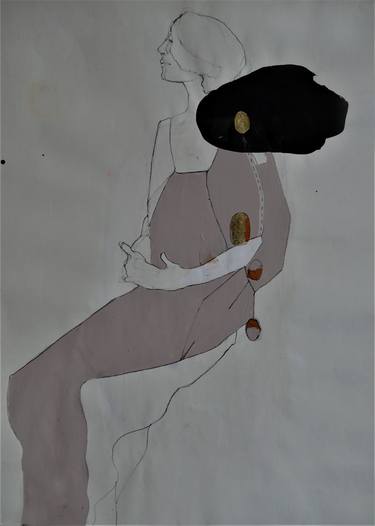 Original Figurative Women Mixed Media by Doris Schmitz