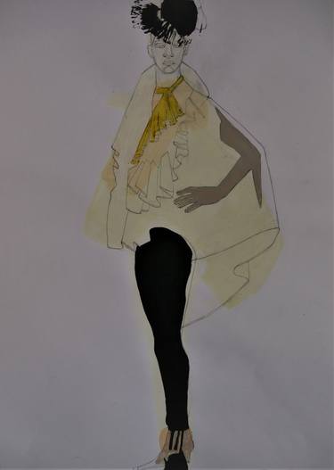 Original Figurative Fashion Drawings by Doris Schmitz