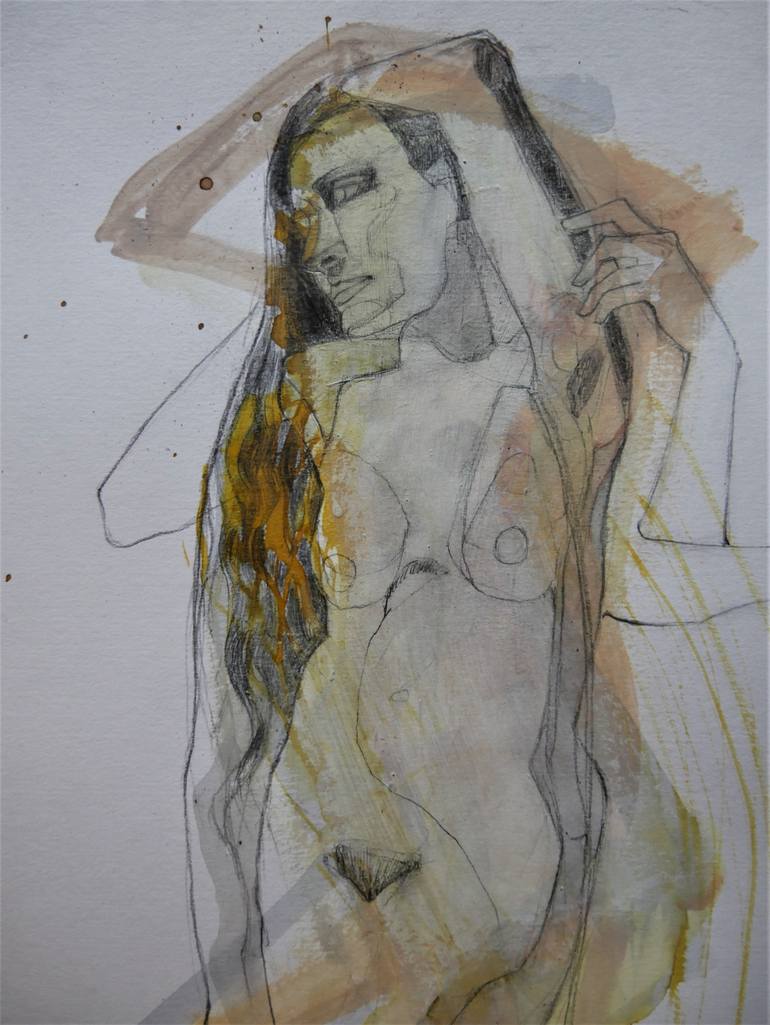 Original Figurative Nude Painting by Doris Schmitz