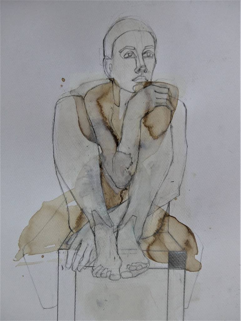 Original Nude Drawing by Doris Schmitz