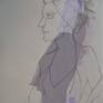 Life Drawing session with model wearing oriental outfit, using mixed media technique.