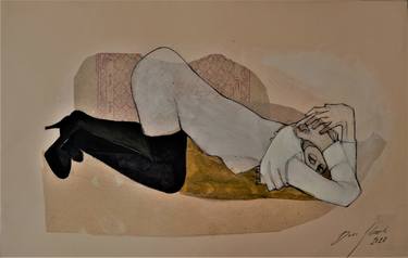 Print of Art Deco Nude Drawings by Doris Schmitz
