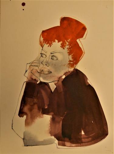 Original Portraiture Portrait Drawings by Doris Schmitz