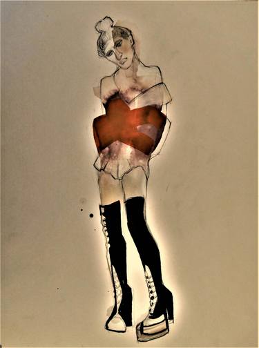 Original Figurative Fashion Drawings by Doris Schmitz