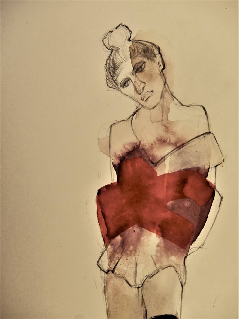 Original Figurative Fashion Drawing by Doris Schmitz