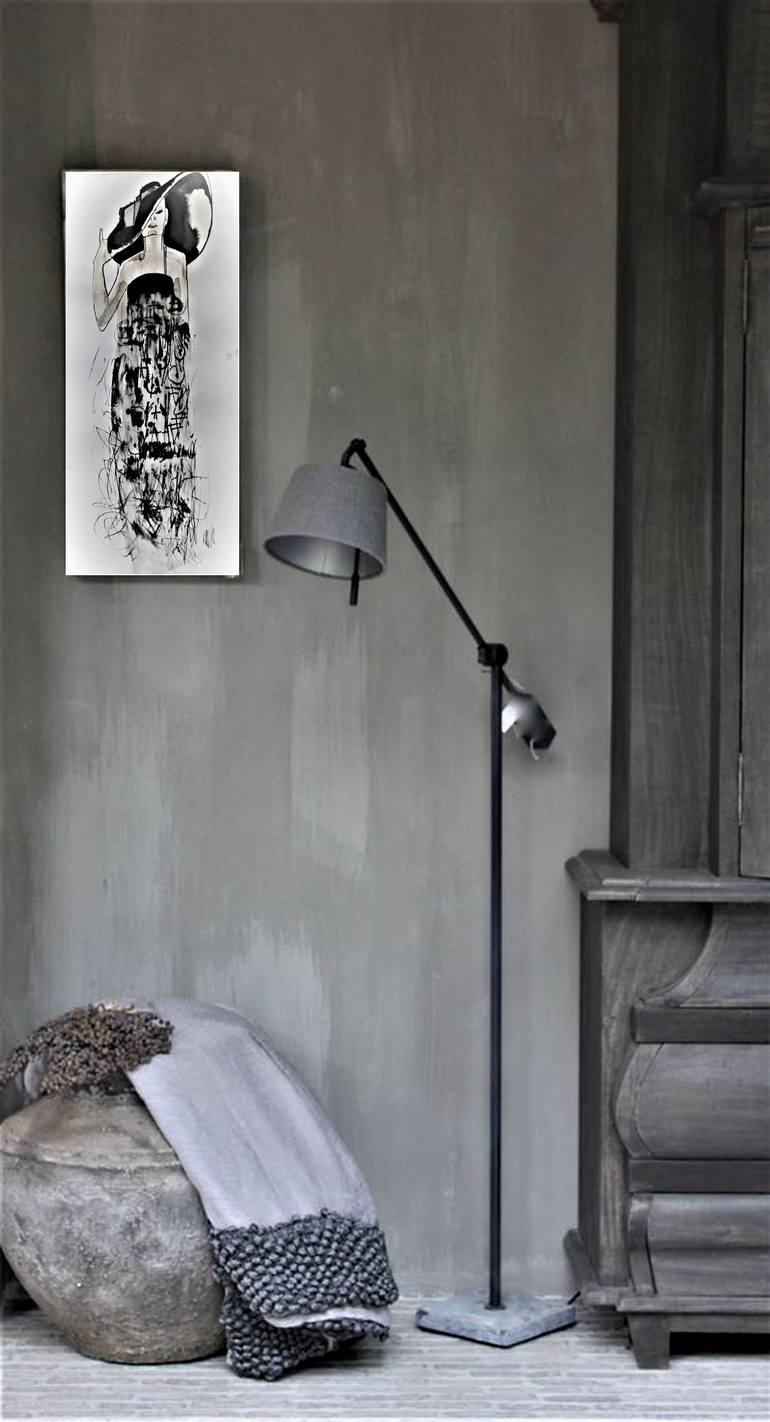 Original Art Deco Fashion Drawing by Doris Schmitz