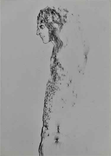 Original Portraiture Women Drawings by Doris Schmitz