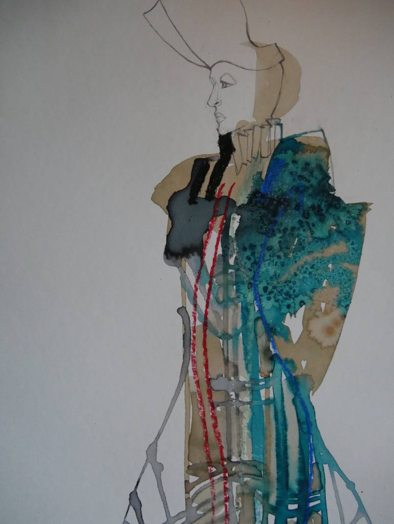 Original Figurative Fashion Drawing by Doris Schmitz