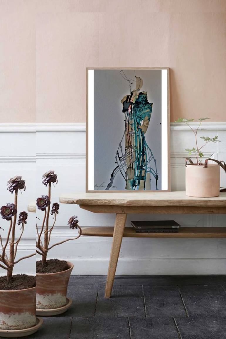 Original Expressionism Fashion Drawing by Doris Schmitz