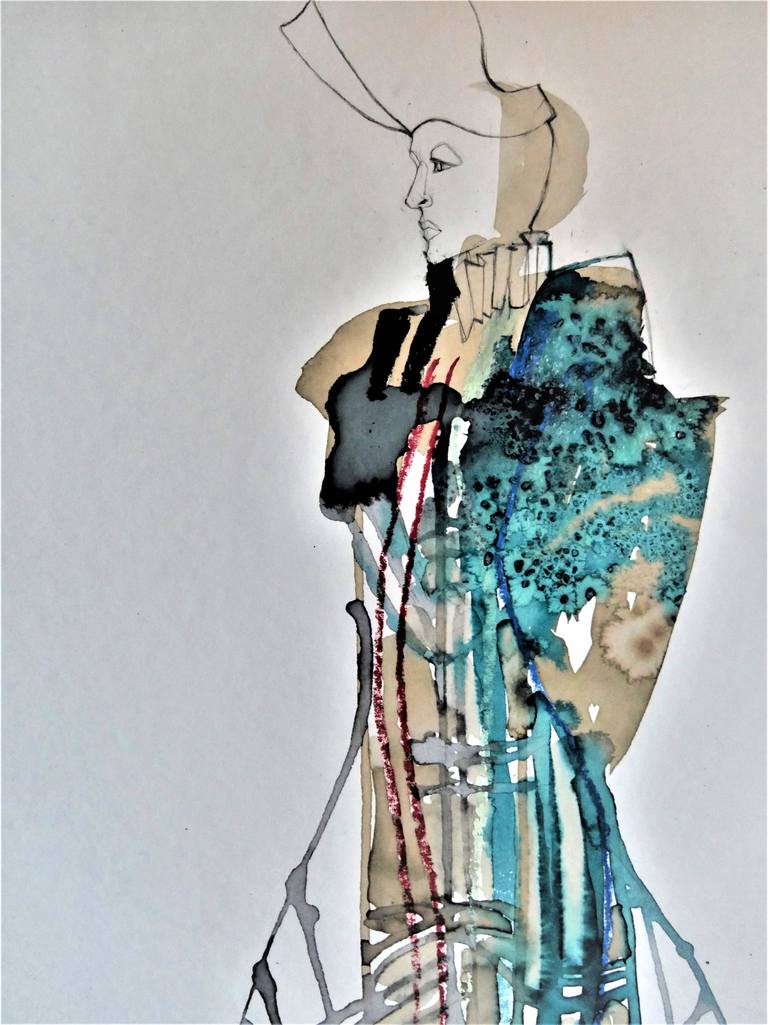 Original Expressionism Fashion Drawing by Doris Schmitz