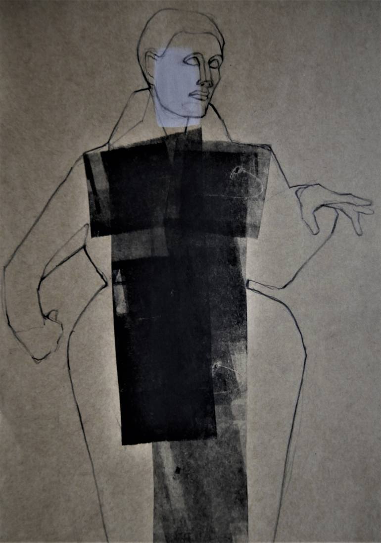 Original Dada Fashion Drawing by Doris Schmitz