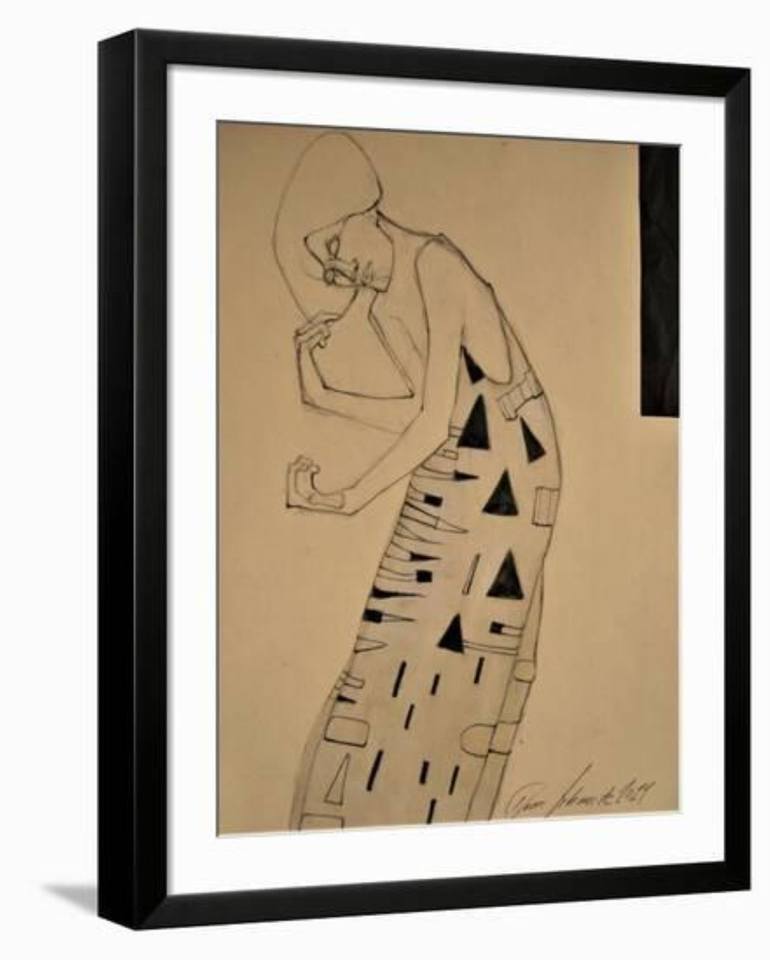 Original Expressionism Women Drawing by Doris Schmitz