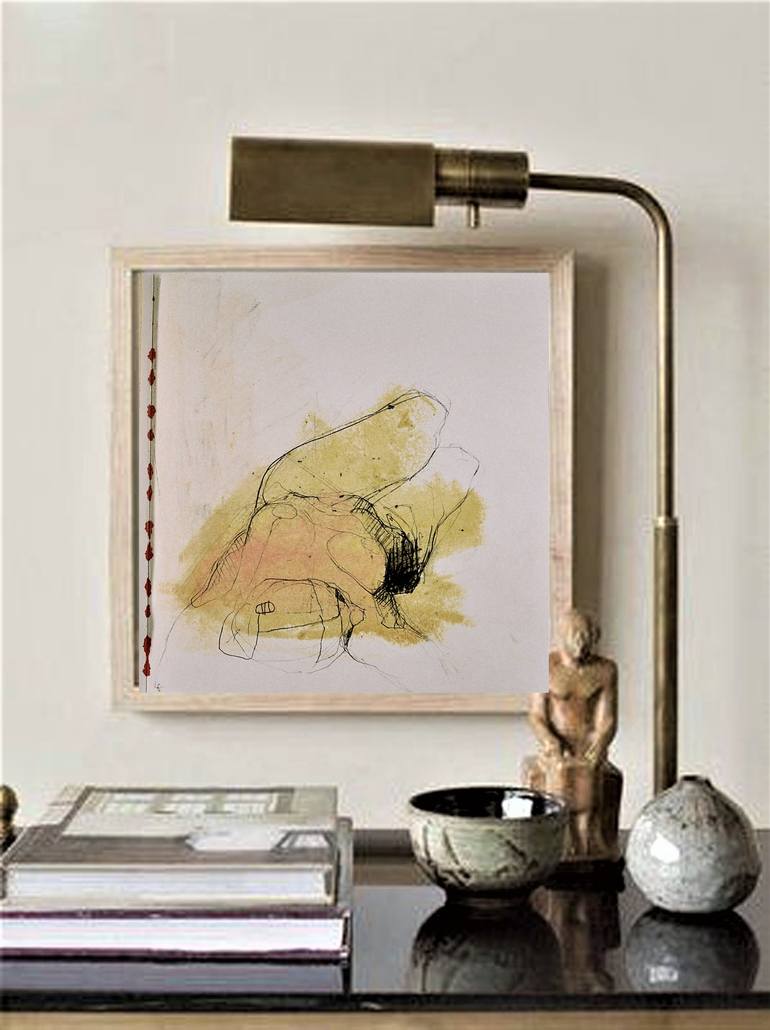 Original Expressionism Nude Drawing by Doris Schmitz