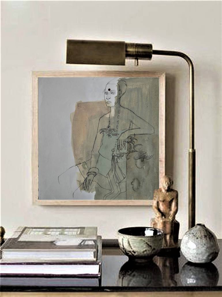 Original Art Deco Women Drawing by Doris Schmitz