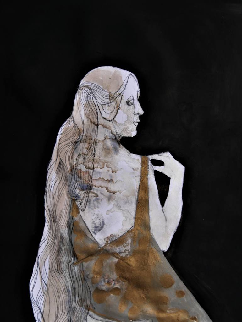 Original Figurative Women Painting by Doris Schmitz