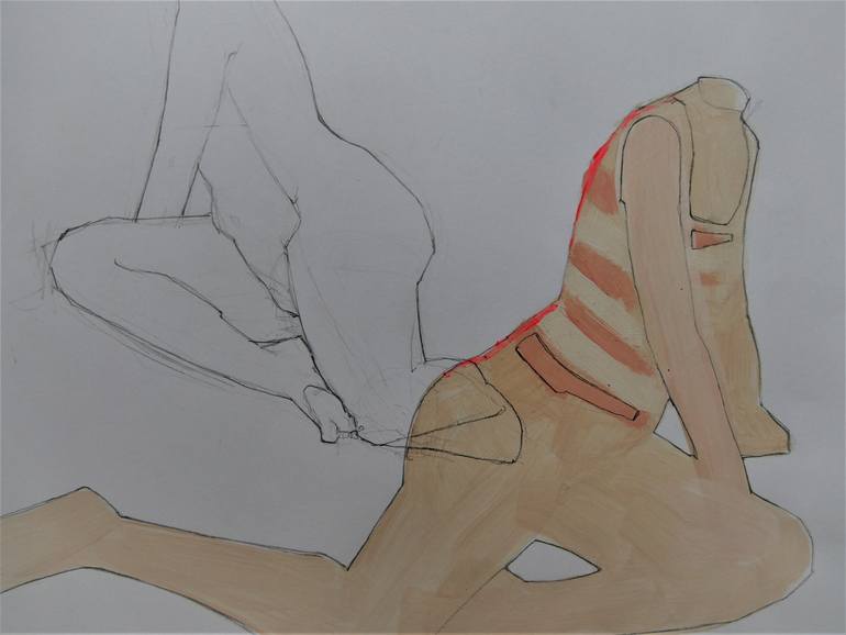 Original Conceptual Body Drawing by Doris Schmitz