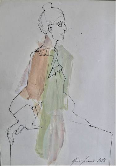 Original Art Deco Women Drawings by Doris Schmitz