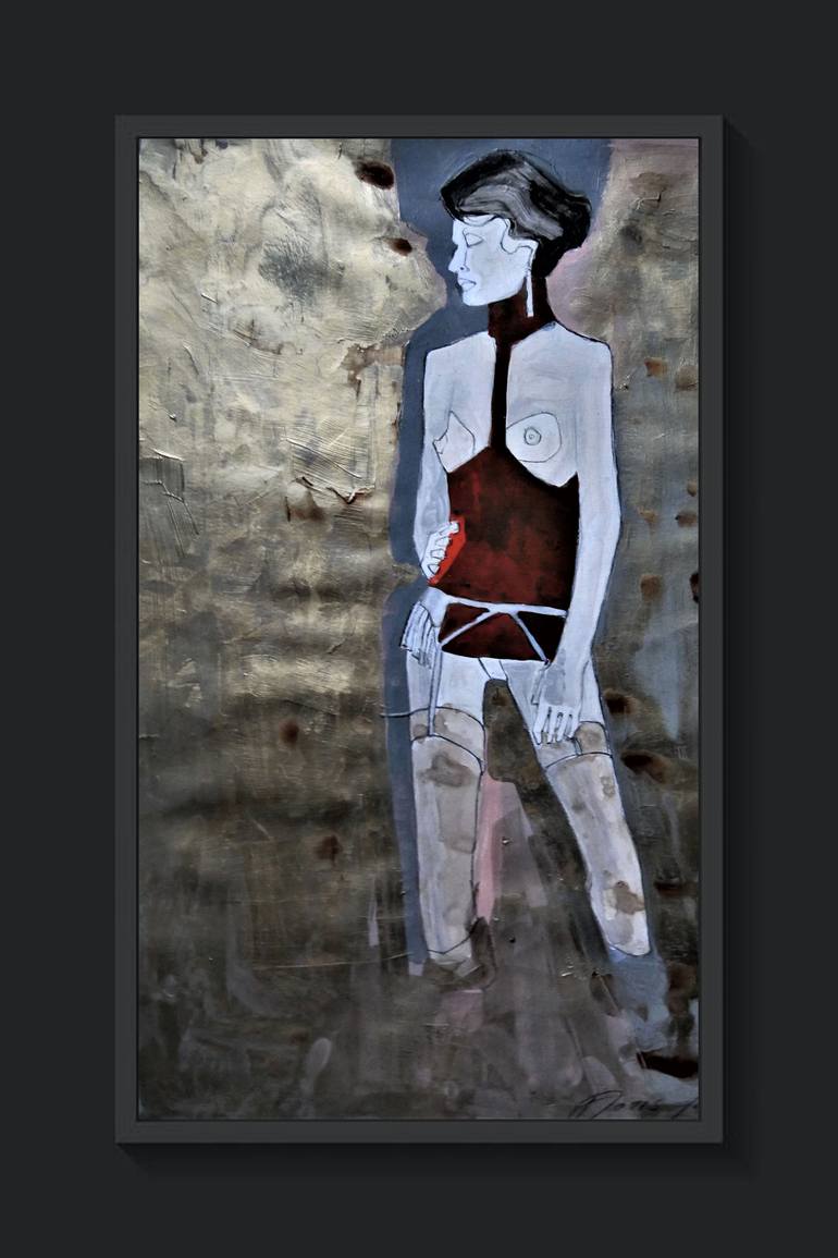 Original Art Deco Nude Painting by Doris Schmitz