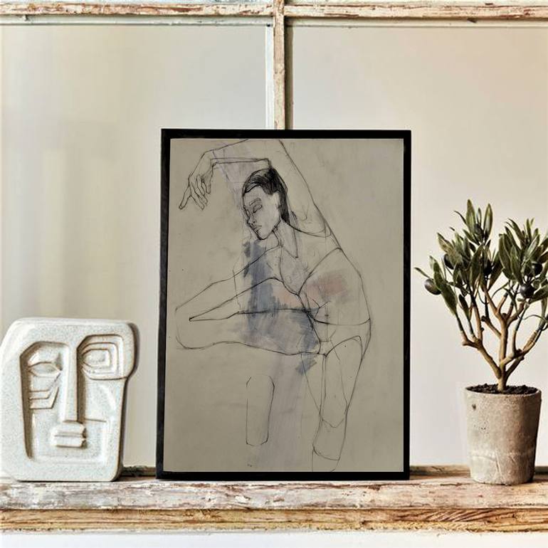 Original Body Drawing by Doris Schmitz