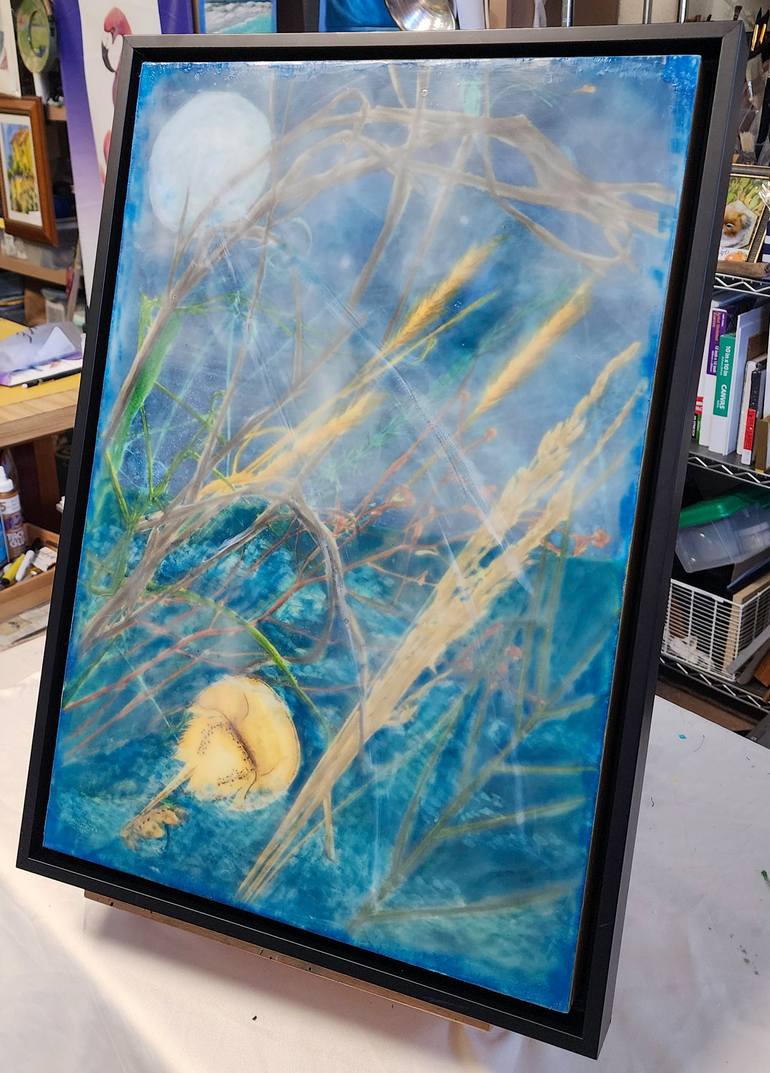 Original Abstract Expressionism Beach Mixed Media by Tera Fujan