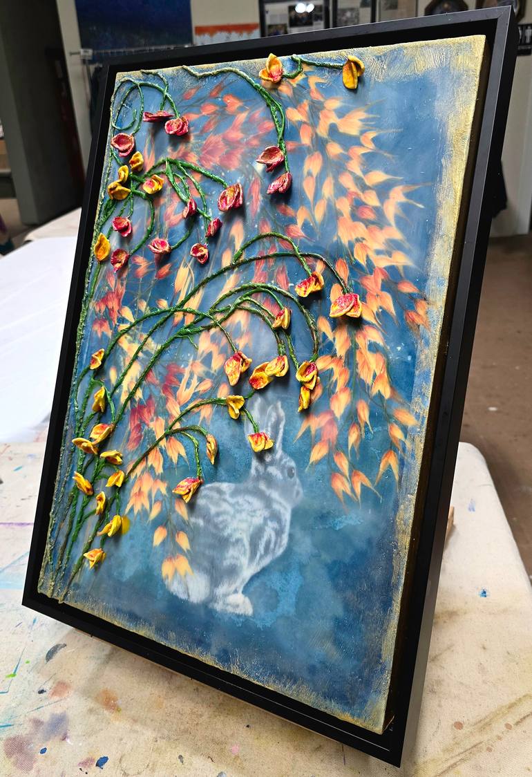 Original Abstract Expressionism Animal Mixed Media by Tera Fujan