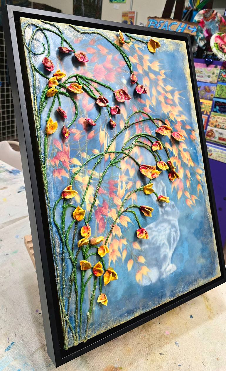 Original Abstract Expressionism Animal Mixed Media by Tera Fujan