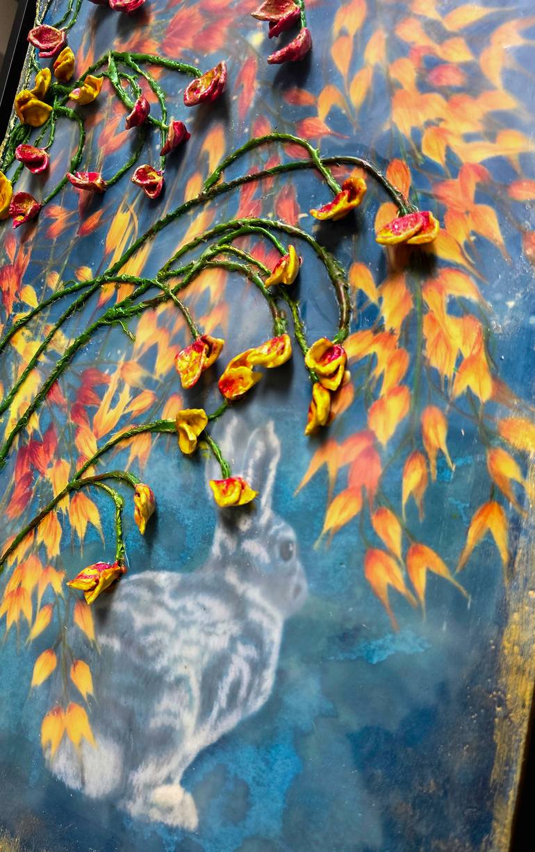 Original Abstract Expressionism Animal Mixed Media by Tera Fujan