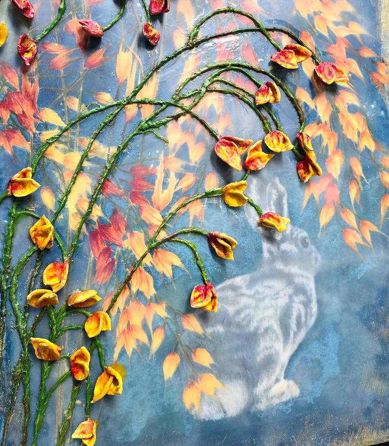 Original Abstract Expressionism Animal Mixed Media by Tera Fujan