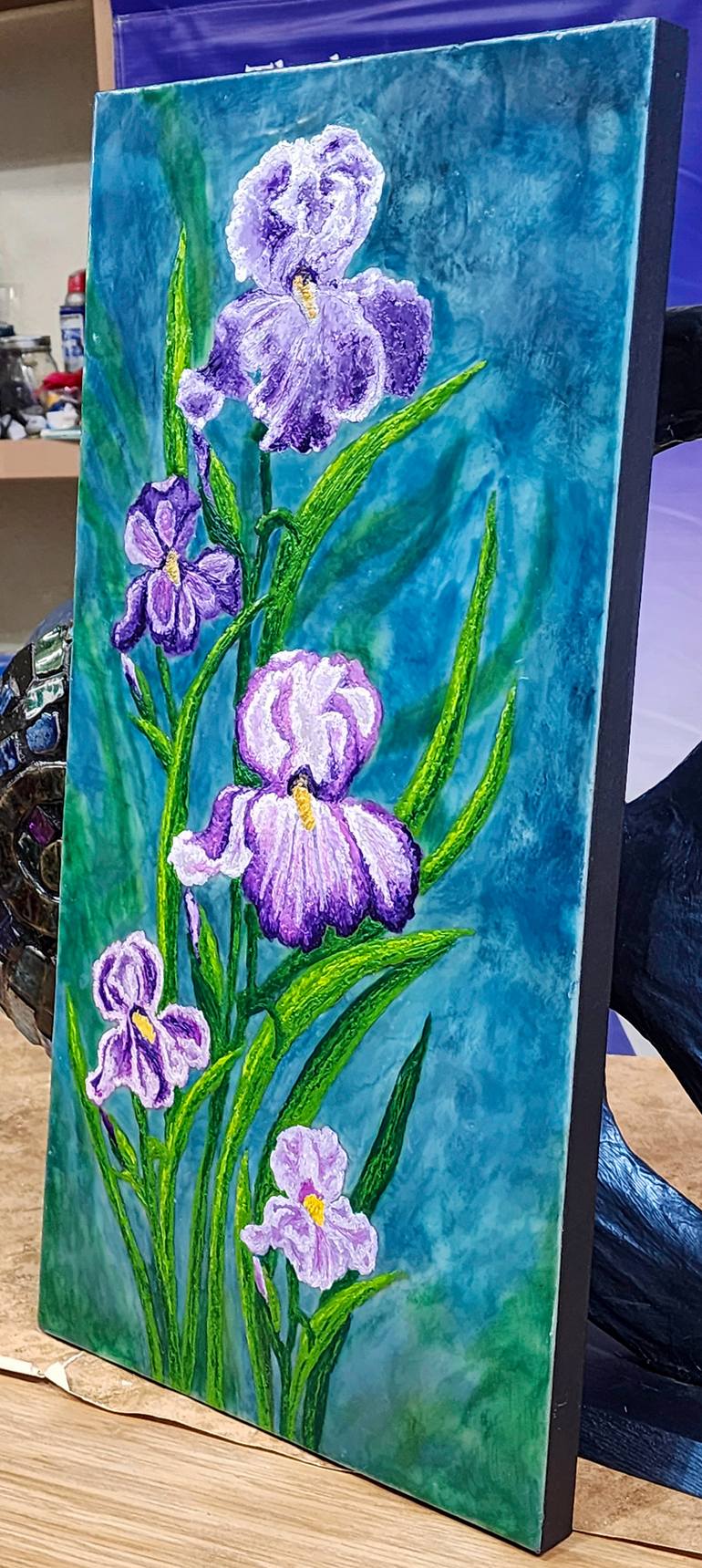 Original Abstract Expressionism Floral Painting by Tera Fujan