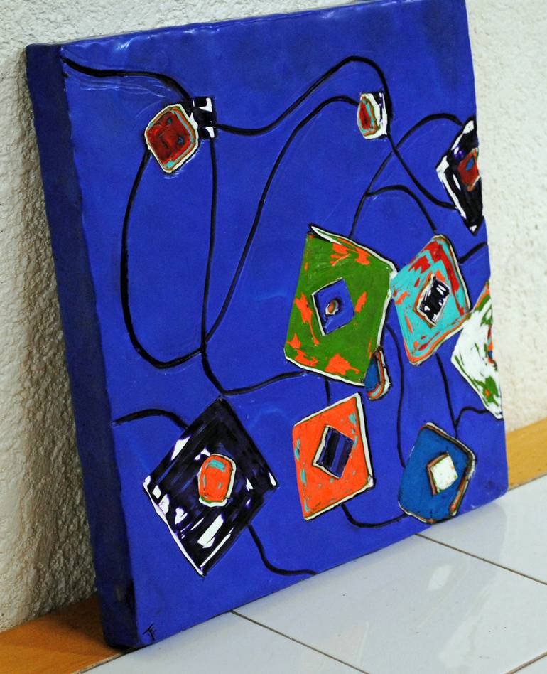 Original Pop Art Geometric Painting by Tera Fujan